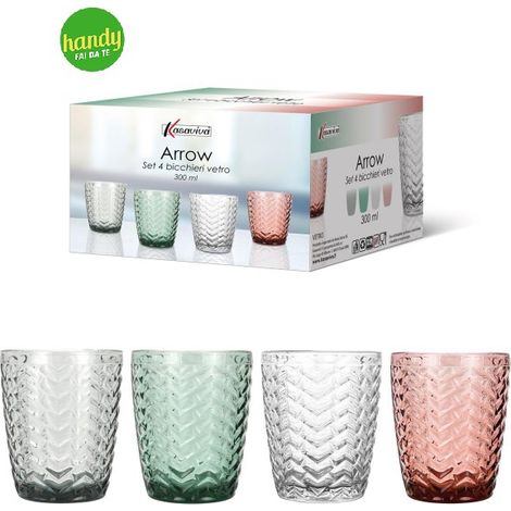 Set 4 Pezzi Bicchieri da Tavola Acqua o Vino Arrow 30 cl