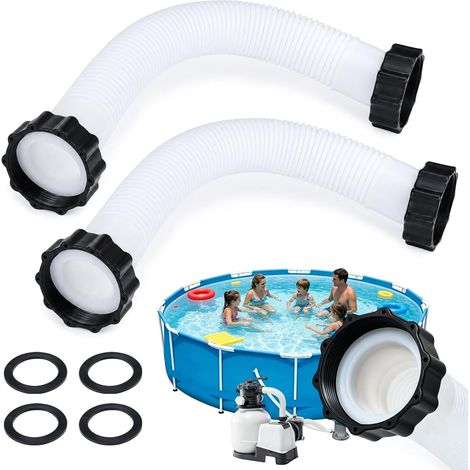 2 Tuyaux Piscine 38mm x 40cm, Manchon Universel Pompe Filtre Sable Tuyau raccord universel en PE, tuyaux pour pompe piscine, tuyau piscine pour piscines, accessoires pompe filtre sable (1/5)
