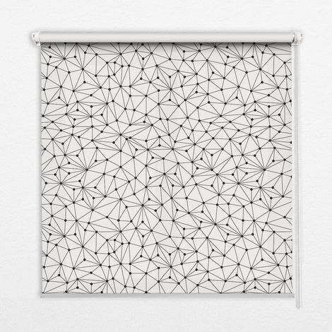 Innenrollo Fensterrollo - Rollo ohne Bohren - Sichtschutzrollo - Lichtdurchlässiges Rollo - Rechteckiges - Rollo - (80 cm x 140 cm) - Verbundene Punkte