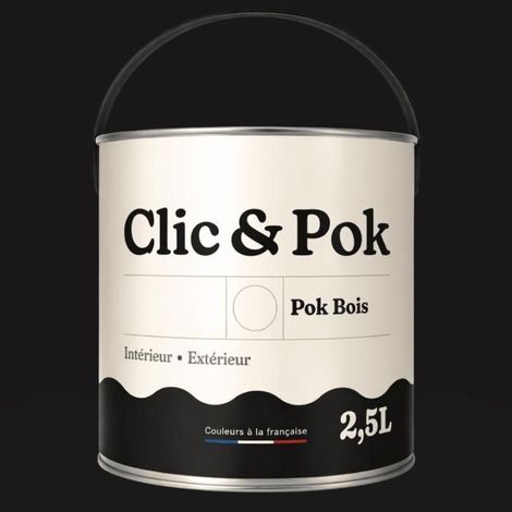 Peinture Bois Extérieur – POK BOIS - 2,5L - RAL 8022 - Brun noir- Résistante aux intempéries - Ne s'écaille pas