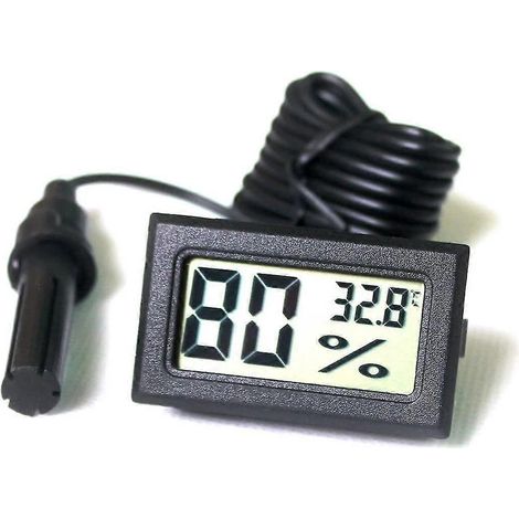 Thermomètre-hygromètre numérique intégré avec sonde externe pour incubateur d'aquarium, de volaille et de reptiles