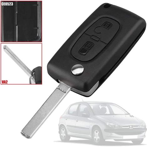 Convient pour Dongfeng Peugeot 307 2 boutons 2 boutons télécommande insert pointeur couverture marque 2 touches pointeur coque avec rainure sur le côté (1/5)