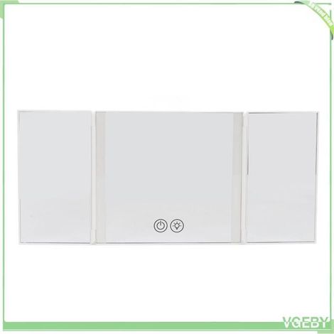Miroir de maquillage pour pare-soleil - FAFEICY - Pliable - Avec lumière LED - 3 angles de vision - Compact (1/4)
