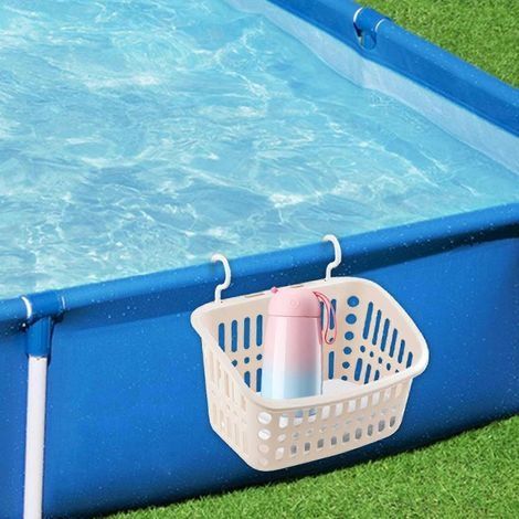 Ensemble de paniers de rangement pour piscine, porte-gobelets, accessoires pour piscine hors sol, panier à jouets, bacs de rangement pour la plupart des piscines à cadre