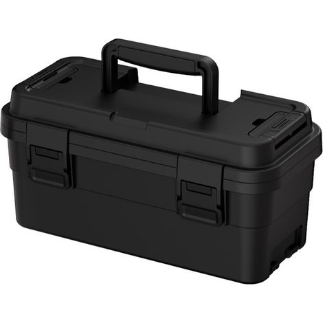 Boîte de Rangement Multifonctionnelle 36.7x18.5x17.8 cm, Valise de Transport Robuste pour Outils d'Électricien et Bricolage, Grande Capacité, Noir (1/5)