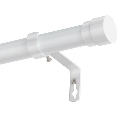 Tringle à Rideau Blanc,Fixation Murale 76-150cm,Installation par Perçage, Support Classique en Fer 25mm - Pour Salon/Chambre (1/5)