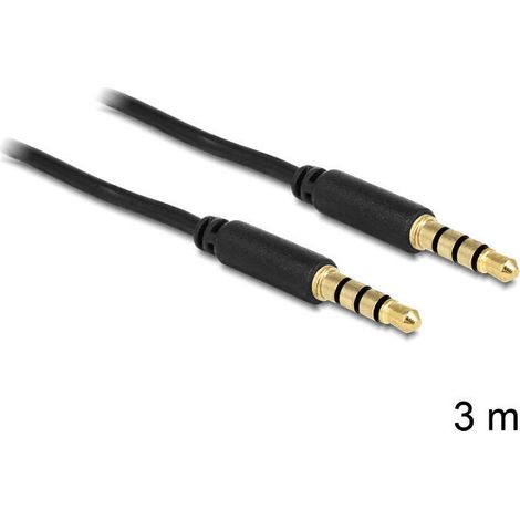 DeLOCK 3.5mm - 3.5mm, 3m cable de audio 3,5mm Negro (1/2)