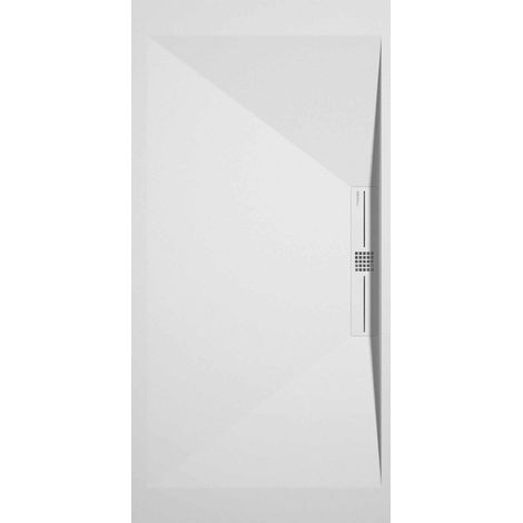 Receveur de douche Blanc, finition Lisse Stone SIDE, grille de couleur - 140 x 90 cm (1/4)