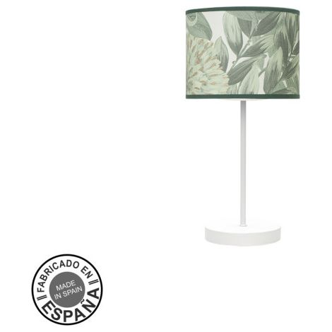 Moda Lampada da Tavolo 1xe14 Foglia Bianco/Verde 42x17x17cm
