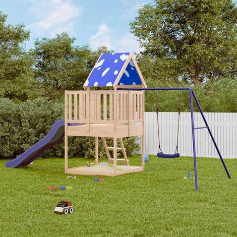 Aire de jeux extérieure : Aire de jeux d'extérieur bois massif de douglas jeu extérieur enfant, aire de jeu jardin, balançoire enfant , pour jardin, usage domestique , enfant 3-8 ans (1/5)