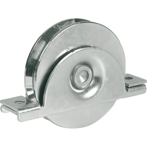 Roue avec Support Intérieur Ø 80mm - 1 Roulement à Bille - Gorge Rond Ø16 - IBFM - 392080P