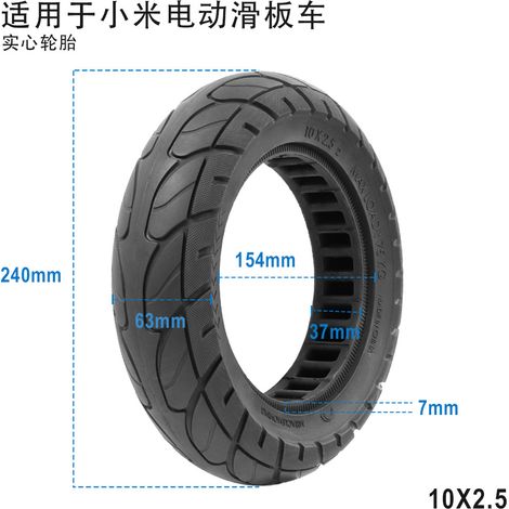 Solid 10x2.50 tires suitable for the Xiaomi M365 Pro 1s scooter, 10-inch hollow honeycomb tires (no inflation required) (1/5)