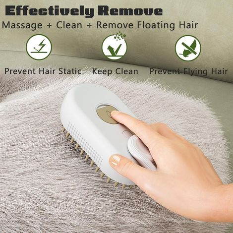 4-in-1 Cat Steam Brush 2025 New - Pet Grooming Steam Comb For Cats & Dogs, Multifunctional Hair Removal, Detangling & Massage Tool (Khaki)