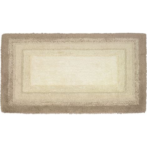 Tappeto Bagno Rettangolare In Spugna Morbida Antiscivolo Degrad&egrave Naturale, misura55x110coloreNaturale (1/5)