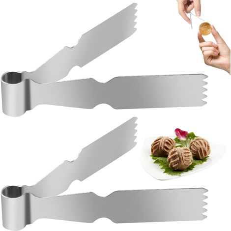 Lot 2 Pinces Pâtisserie Inox (Maamoul/Magdash), outils biscuits/grattoir pâte/sertissage