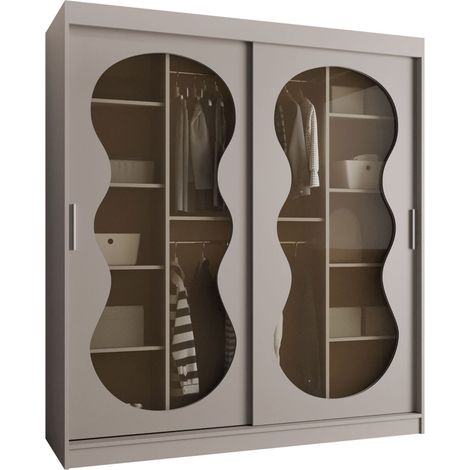 Armario Hartford 530, Cachemira, 200x180x62cm, Puertas de armario: Correderas, Número de estantes: 5