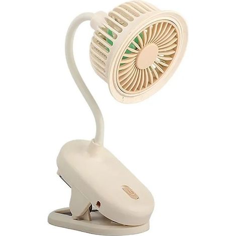 Ventilateur à pince, Rechargeable par USB Portable et pliable, Poussette extérieur bureau, Rose (1/5)