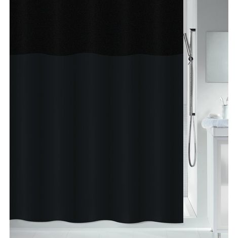 Rideau de douche Polyester URBANKO 120x200cm Noir Spirella