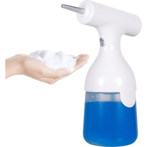 Distributeur de Savon Mousse Électrique Rechargeable avec 2 Buses, Suspension Murale, Abs Blanc, 1200mAh, pour Maison Multi-usages (1/4)