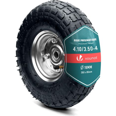 Roue Gonflable 3.5-4 Roue de Brouette 260x85mm avec Chambre à Air Alésage de 16 mm avec Roulements à Billes pour Diable Chariot et Remorque de Jardin (1/5)
