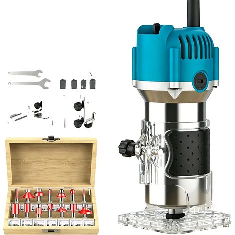 Machine à défoncer en bois, 30000 RPM, 800W de puissance, avec un ensemble de 15 pièces (1/2)