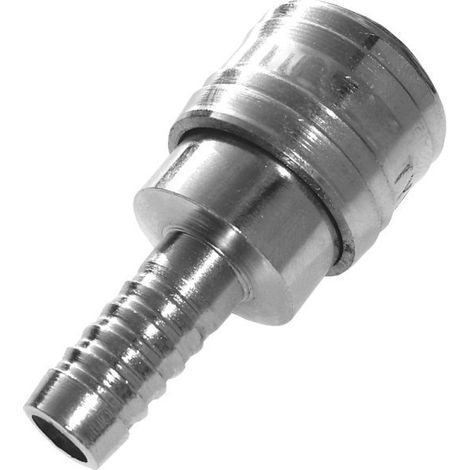 Lem Select – Raccord rapide femelle pour compresseur – Acier chromé – Entrée annelée pour tuyau Ø 9 mm – Sortie standard