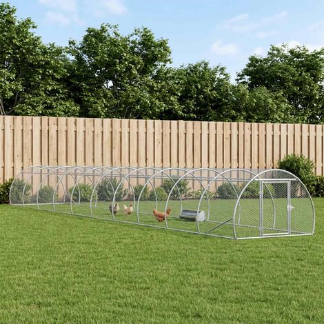 vidaXL Poulailler Argenté 1000 x 150 x 100 cm Acier galvanisé (1/5)