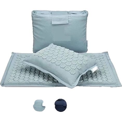 Tapis de Yoga de Massage en cocotier, coussin de tapis d'acupression Lotus Spike, ensemble vert Cyan (1/2)