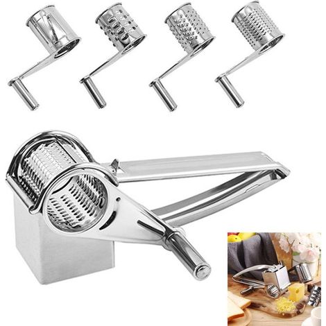 4 in 1 Edelstahl Käse Reibe Handkurbel Käsehobel Küchenreibe (1/5)