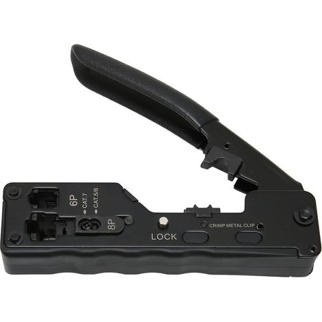 Pince à sertir RJ45 avec mode de sertissage réglable, verrouillage de sécurité et résistance au glissement pour câbles Ethernet Cat5e, Cat6a et Cat7a (1/5)