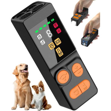 [Digitales LED-Display] Ultraschall-Antibellgerät für Hunde (mit 4 Sendern) — 10-stufiges Hundetrainingsgerät für große, mittlere und kleine Hunde (1/5)