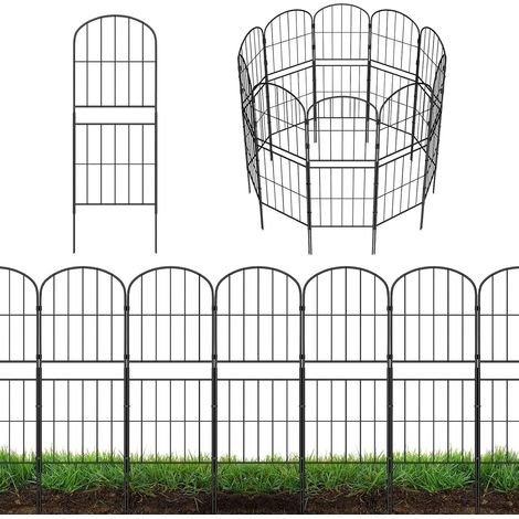 10 Pack Decorative Pet Fence - Garden Fence Metal Rustproof No Digging Fence Pet Fence Dog Rabbit Patio Fence - 36" H x 11' L (1/5)