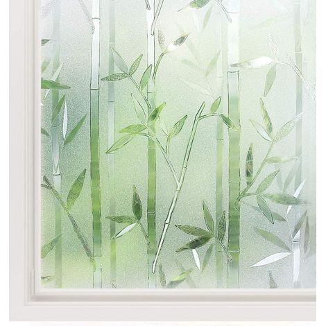 1 Film décoratif, motif bambou, effet dépoli, adhésif statique, protection UV, 60 x 200 cm, pour maison et bureau (1/5)