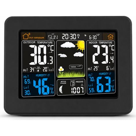 Station Météo USB sans Fil pour Maison Noir (1/5)