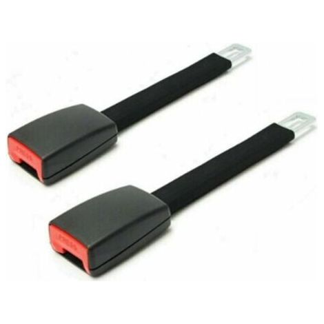 Extension ceinture sécurité noire pour voiture, 2 pièces, 25cm, Clip verrouillage, boucle sé (1/5)