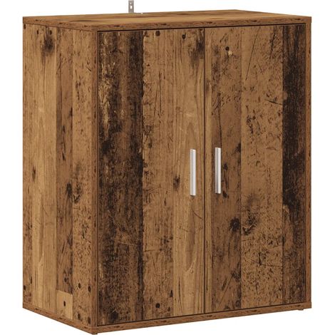 Scarpiera vintage con ante 60 x 35 x 70 cm legno composito finitura effetto legno anticato 020050909