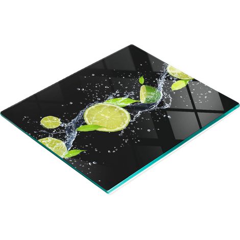 Dekoratives Schneidebrett aus gehärtetem Glas für Limetten und Wasser, 60 x 52 cm (1/5)