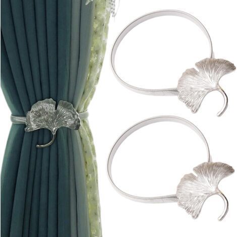 Set of 2 Creative Metal Elastic Curtain Tiebacks, Ideal for Home Decor (Silver Foil) (1/5)