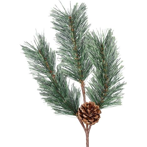 Branche de sapin artificiel H 40 cm D 20 cm 3 branches avec 1 pomme de pin (1/3)