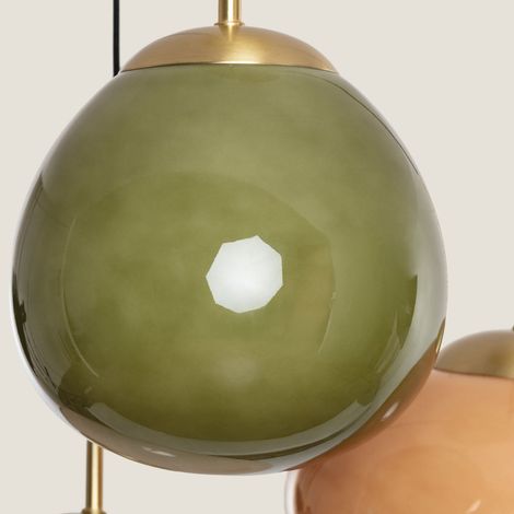Lampada a Sospensione Vetro Kurta Verde (1/5)