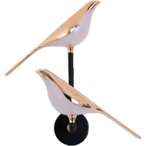 Double-head LED wall light in the shape of a magpie, modern and adjustable design, 3 lighting colors, for living room and bedroom (1/4)