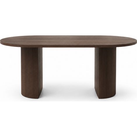 Table à Manger Ovale effet Noyer – 180x90x75 cm - NEW ANNA