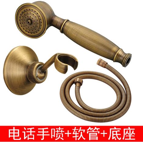 Conjunto de bidé antiguo de cobre macizo de 3 piezas con ducha de mano, ducha de mano y soporte de pared para inodoro y baño.