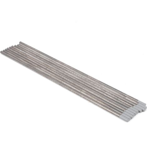 10 électrodes de tungstène WC20 pour le soudage à l'arc de tôles minces d'aluminium et d'acier, grises, 3,2 mm (1/5)