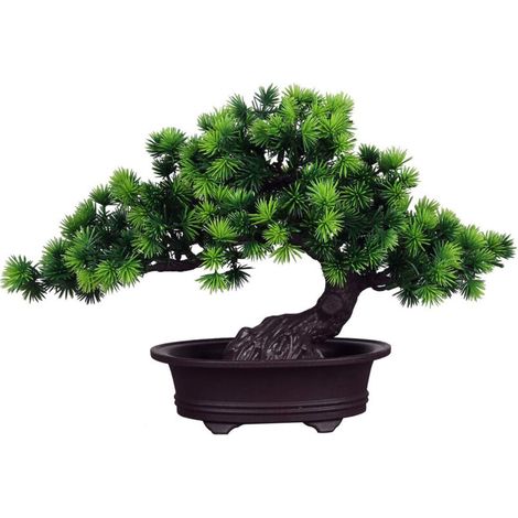 Bonsaï Artificiel - 24 cm - Plastique - Décor Intérieur Zen - Pour Bureau Étagère Entrée - 1 Pièce (1/5)