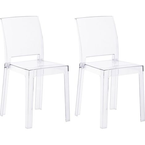 Set di 2 sedie da pranzo in materiale sintetico trasparente senza braccioli Westbridge (1/5)