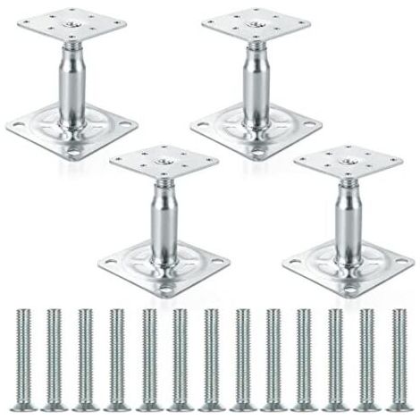 Lot de 4 supports de poteau galvanisés réglables 100-150mm – Acier haute résistance – Pour structures légères à moyennes – Installation facile (1/3)