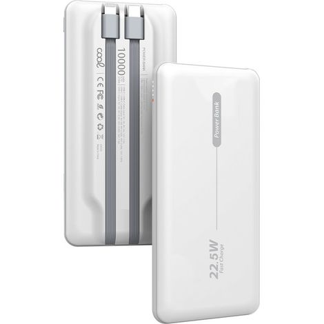 Batería Externa Universal Power Bank 10.000 mAh PD 22.5W (2 cables) Blanco