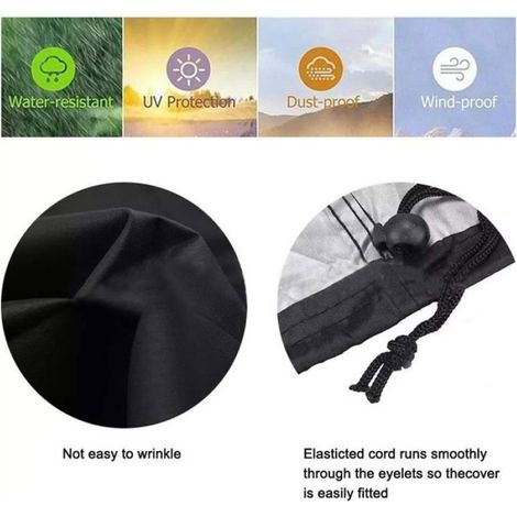 Housse de protection pour vélo d'appartement -Anti-UV et anti-poussière - étanche - En tissu Oxford - Noir, 12358113/142cm (1/5)