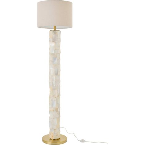Lampadaire coquillage blanc cassé nacré - blanc cassé et beige clair (1/5)